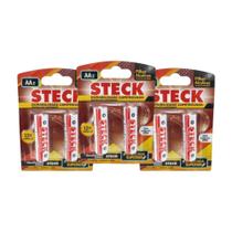 Kit 3 Pilha Steck Alcalina AA 2pcs Blister - Total 6 Pilhas Kit 3 Pilha Steck Alcalina AA 2pcs Blister - Total 6 Pilhas
