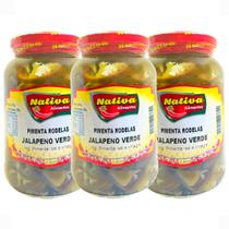 Kit 3 Pimenta Jalapeño Verde em Rodelas Conserva 540g Nativa