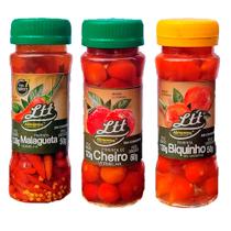 Kit 3 Pimentas Tempero No Pote Biquinho Malagueta Vermelha Cheiro - Mais Temperos