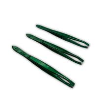 Kit 3 Pinças Profissionais de Sobrancelha Verde NZX Alta Precisão, Design Ergonômico e Durabilidade Premium