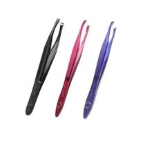 Kit 3 Pinças Variadas Profissional De Sobrancelha Mega Nzx