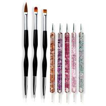 Kit 3 Pincéis 2 Pontas Ultra Fino Língua Gato 5 Boleadores Manicure Nail Designer Nail Art Decoração de Unhas Kit 3 Pincéis 2 Pontas Ultra Fino Língua Gato 5 Boleadores Manicure Nail Designer Nail Art Decoração de Unhas