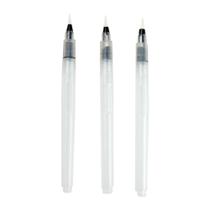 Kit 3 pincéis caneta com reservatório para água corante líquido aquarela confeitaria 18cm