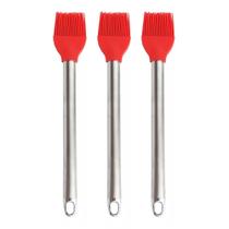 Kit 3 Pincéis Culinário Inox Silicone Utensílio 25cm Kit 3 Pincéis Culinário Inox Silicone Utensílio 25cm