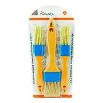 Kit 3 Pincéis Para Pintura Profissional