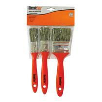 Kit 3 Pinceis Trincha Simples 3/4", 1", 2" Cabo Plástico Kit 3 Pinceis Trincha Simples 3/4", 1", 2" Cabo Plástico