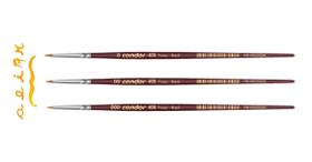 Kit 3 pincel 409 artista redondo super fino unha 0 00 000 condor