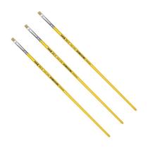 Kit 3 Pincel Chato Longo Cerda Natural 815-0 Nº0 Fino Tigre