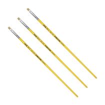 Kit 3 Pincel Chato Longo Cerda Natural 815-0 Nº0 Fino Tigre