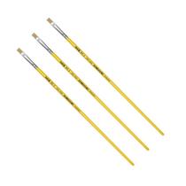 Kit 3 Pincel Chato Longo Cerda Natural 815-2 Nº2 Fino Tigre