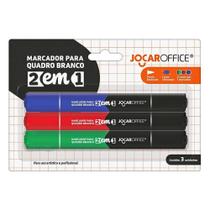 Kit 3 Pincel Marcador Quadro Branco 2 em 1 JOCAR OFFICE