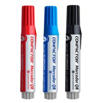 Kit 3 Pincel Marcador Quadro Branco Recarregável QB COMPACTOR Kit 3 Pincel Marcador Quadro Branco Recarregável QB COMPACTOR