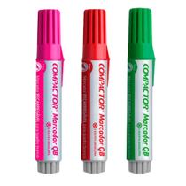 Kit 3 Pincel Marcador Quadro Branco Recarregável QB COMPACTOR