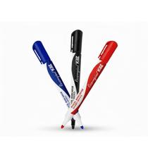 Kit 3 Pincel Marcadores de Quadro Branco Azul Vermelho Preto