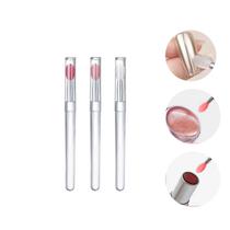 Kit 3 Pincel Silicone Unhas Degrade Lip Gloss Batom Make