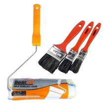 Kit 3 Pincel Trincha + Rolo P/ Pintura Parede Acabamento Kit 3 Pincel Trincha + Rolo P/ Pintura Parede Acabamento