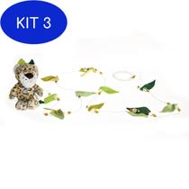 Kit 3 Pingente De Cortina Floresta Onça Bebê Infantil (Unidade)