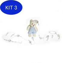 Kit 3 Pingente De Cortina Urso Com Roupa Azul Infantil (Unidade)