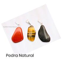 Kit 3 Pingentes Jaspe Vermelho Olho De Tigre Turmalina Negra