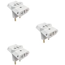 Kit 3 Pino Adaptador Benjamin T Branco 10A Bivolt Pro Kit 3 Pino Adaptador Benjamin T Branco 10A Bivolt Pro