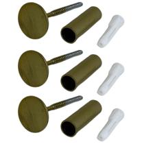 Kit 3 Pinos Metálicos 3cm Dourados Ganchos de Parede Cabideiros Duler Multiuso