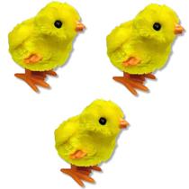 Kit 3 Pintinhos Amarelinho Divertido Pelúcia A Corda Castela