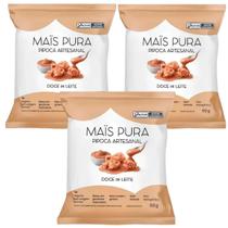 Kit 3 pipoca artesanal doce de leite 50g mais pura