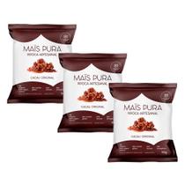 Kit 3 Pipoca Artesanal Mais Pura Sabor Cacau Original 50g