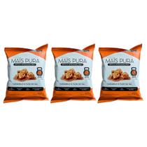 Kit 3 Pipoca Natural com Proteína e Colágeno Caramelo e Flor de Sal 50g Mais Pura Kit 3 Pipoca Natural com Proteína e Colágeno Caramelo e Flor de Sal 50g Mais Pura