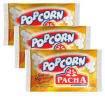 Kit 3 Pipoca para Microondas Pop Corn Pachá Sabor Manteiga Suave 100g