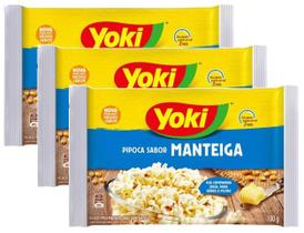 Kit 3 Pipoca Para Microondas Sabor Manteiga Yoki 100g
