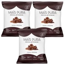 Kit 3 pipocas artesanal cacau original mais pura
