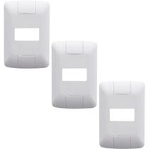 Kit 3 Placa 1 Posto Horizontal Tramontina Aria Cor Branco
