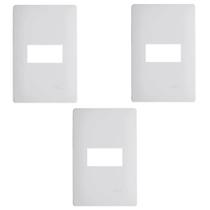 KIt 3 Placa 4x2 1 Modulo Horizontal Habitat Branco 3633