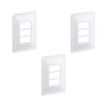 Kit 3 Placa 4X2 P/ 3 Mód Branco C Suporte Zeffia Pial 680183