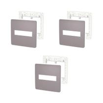 Kit 3 Placa 4X4 2 Módu Axis Grey Orion Schneider S730201224