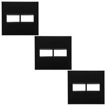 Kit 3 Placa 4x4 2 Módulos Preta 618511PT Legrand PialPlus+ Kit 3 Placa 4x4 2 Módulos Preta 618511PT Legrand PialPlus+