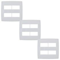 Kit 3 Placa 4x4 4 Módulo Distanciados PialPlus Branco Kit 3 Placa 4x4 4 Módulo Distanciados PialPlus Branco