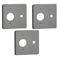Kit 3 Placa 4x4 Cinza 1 Posto Redondo + Saída De Fio Pial