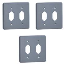 Kit 3 Placa 4x4 Cinza Pial 54391 2 Tomadas Pb Silentoque