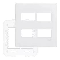 Kit 3 Placa 4x4 Com Suporte 4 Modulos Habitat Branco 3642 Kit 3 Placa 4x4 Com Suporte 4 Modulos Habitat Branco 3642