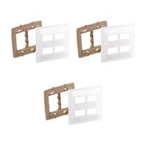 Kit 3 Placa 4X4 P/ 4 Mód Branco Zeffia C Suporte Pial 680175 Kit 3 Placa 4X4 P/ 4 Mód Branco Zeffia C Suporte Pial 680175