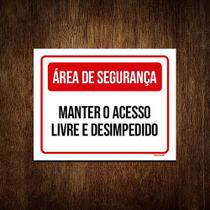 Kit 3 Placa Área Segurança Manter Acesso Livre