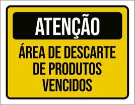Kit 3 Placa Atenção Área De Descarte Produtos Vencidos 27X35