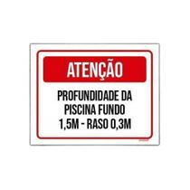 Kit 3 Placa Atenção Profundidade Piscina Fundo 1,5 M Kit 3 Placa Atenção Profundidade Piscina Fundo 1,5 M