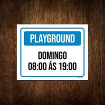 Kit 3 Placa Azul - Playground Domingo 08 As 19 - Sinalizo