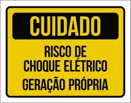 Kit 3 Placa Cuidado Risco Choque Elétrico Própria 36X46