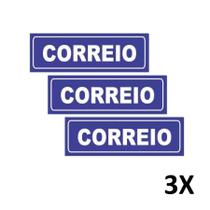 Kit 3 Placa de Aviso e Sinalização Portas Correios 15cmx5cm