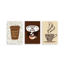 Kit 3 Placa Decorativa Quadro Cantinho Do Café Coffee Time Need More Coffee Cafeteria