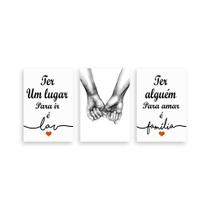 Kit 3 Placa Decorativa Quadro Casal Ter Um Lugar Para Ir É Lar Amar é Família Mãos Entrelaçadas Kit 3 Placa Decorativa Quadro Casal Ter Um Lugar Para Ir É Lar Amar é Família Mãos Entrelaçadas